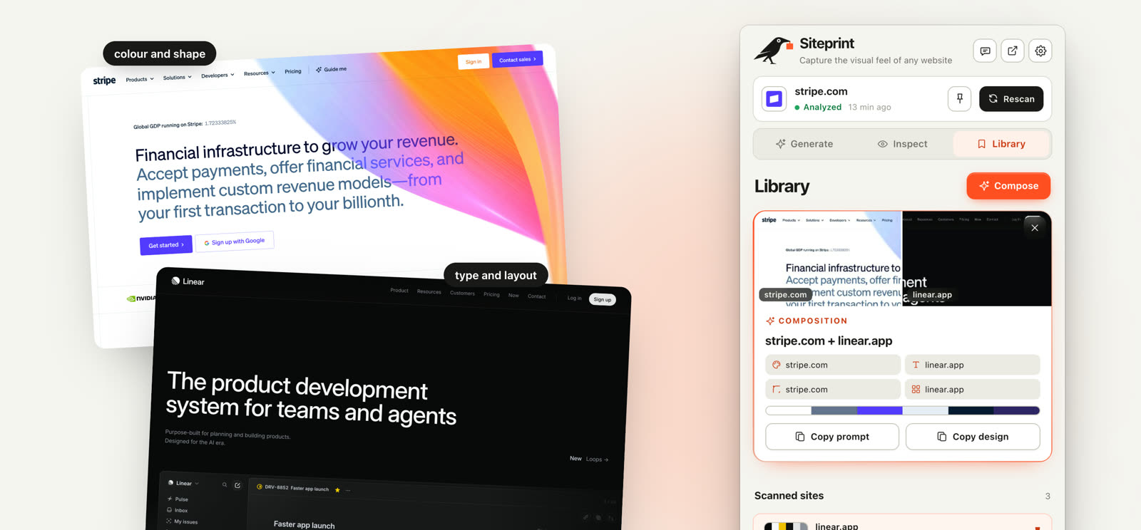 Compose mixing Stripe's colors with Linear's type and layout